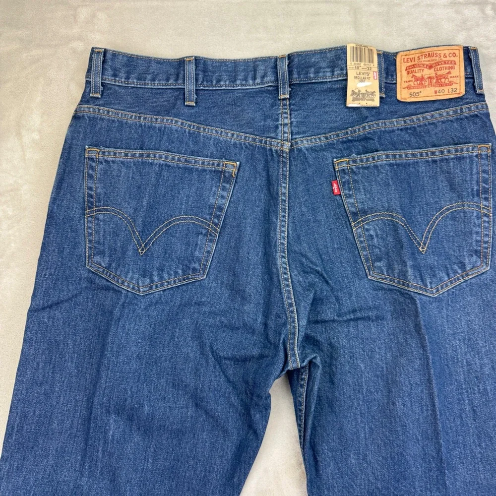 Levi's 505 Straight Leg Jeans Mens 40x32 Blue Regular Fit Y2K Vintage NWT‎